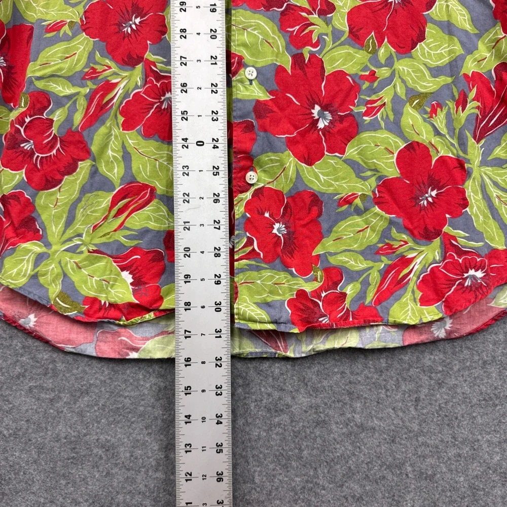 Vintage Banana Republic Mens Tropical Hibiscus Floral Short Sleeve Button Shirt